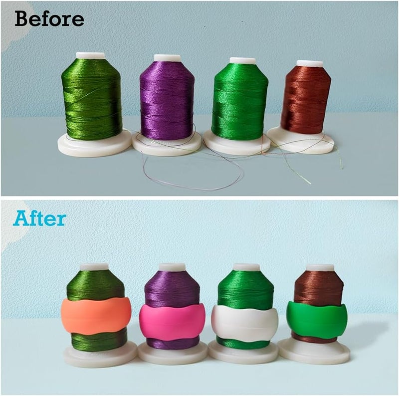 simthread 200pcs Upgraded Thread Holder/Spool Huggers Compatible with Larger spools- Keep Thread Spool Neat&Organized for Sewing and Embroidery Machine Thread Spools - Image 2